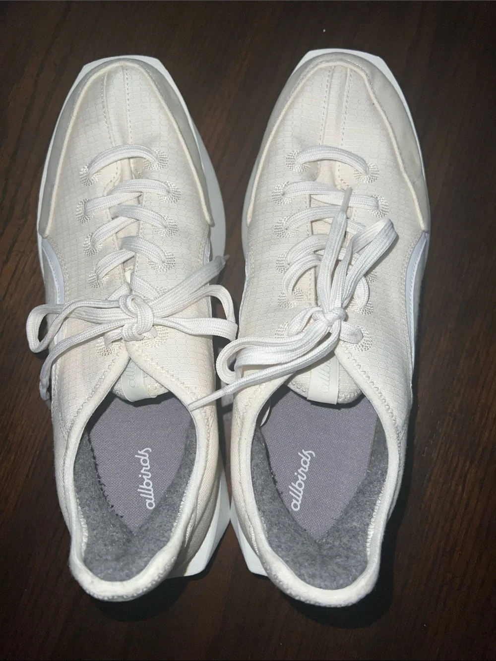 Allbirds Men’s Cream Runner-Style Casual Sneakers Size 12